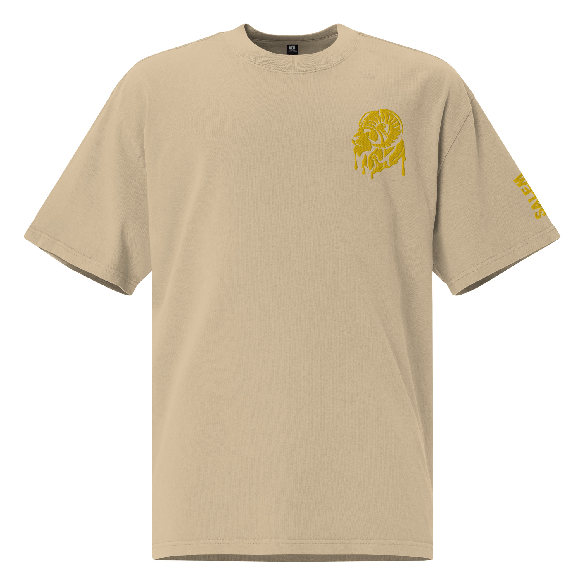 SCFC:Street Embroidered Oversized faded t-shirt – Gold
