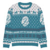 SCFC "Not so Ugly Holiday Sweater" Knitted crew neck sweater Cyan - Image 3