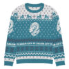 SCFC "Not so Ugly Holiday Sweater" Knitted crew neck sweater Cyan - Image 11