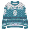 SCFC "Not so Ugly Holiday Sweater" Knitted crew neck sweater Cyan - Image 9