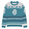 SCFC "Not so Ugly Holiday Sweater" Knitted crew neck sweater Cyan - Image 13